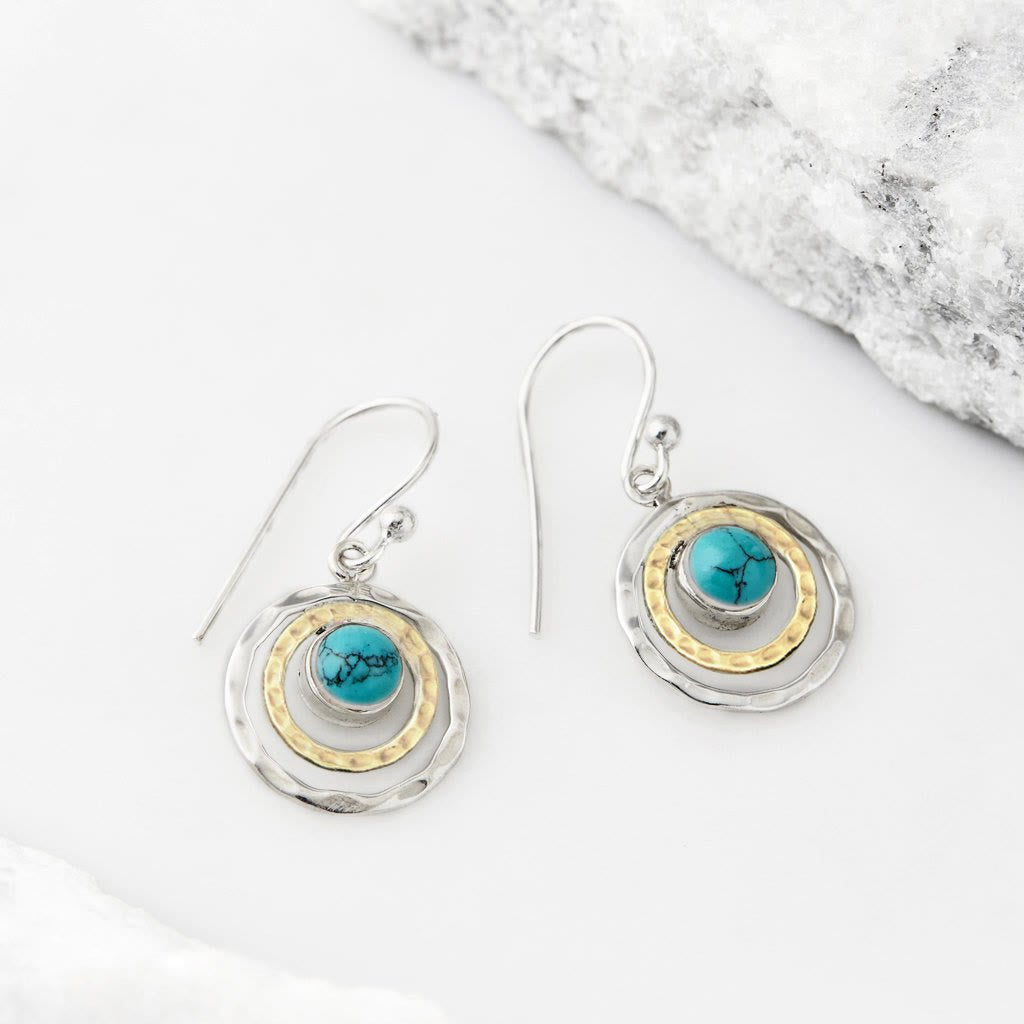 Circular Cutout Earrings with Gemstones