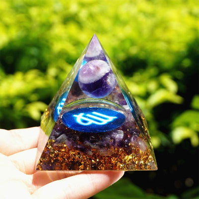 Olivenorma Amethyst Virgo Zodiac Orgone Pyramid