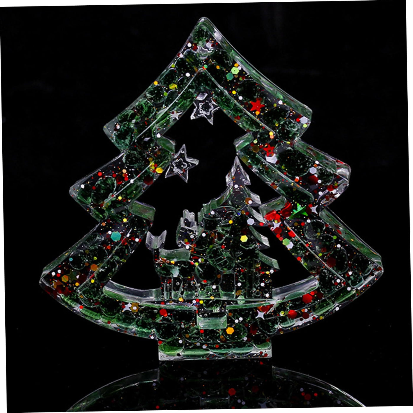 Olivenorma Natural Crystal Gravel Resin Christmas Tree Decoration