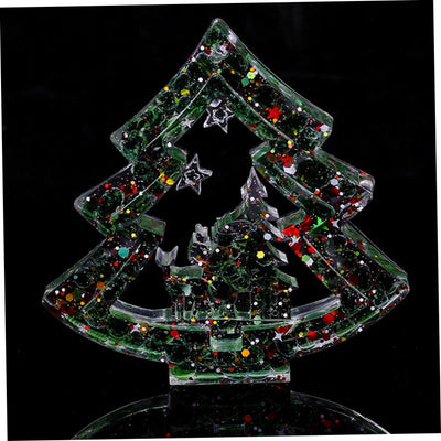 Olivenorma Natural Crystal Gravel Resin Christmas Tree Decoration