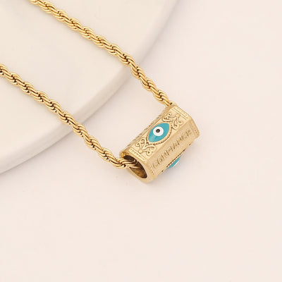 Olivenorma Turquoise Evil Eye Cross Pendant Necklace