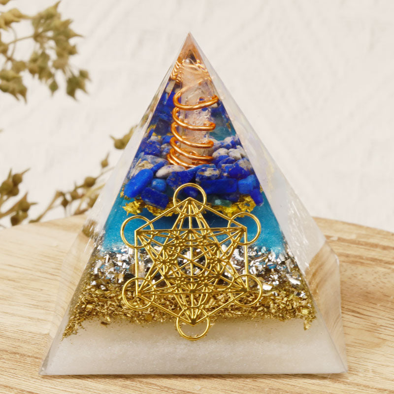 Olivenorma Lapis Lazuli Metatron's Cube Orgone Pyramid