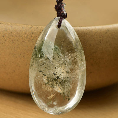 Olivenorma Natural Green Phantom Quartz Crystal Necklace