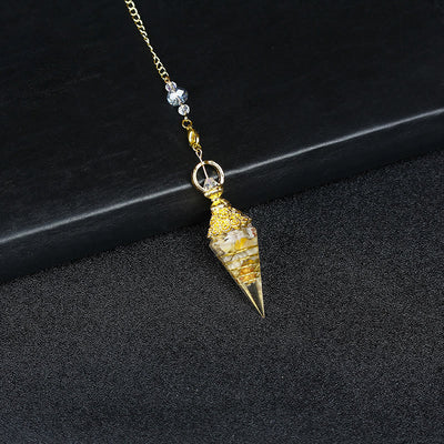 Olivenorma Natural Crystal Resin Hexagonal Pyramid Pendulum