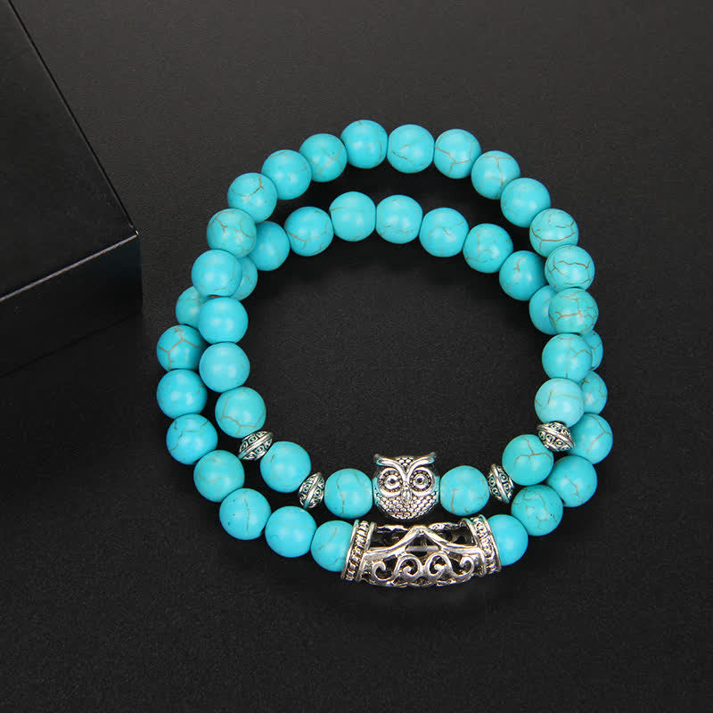 Olivenorma Owl Natural Crystal Beads Bracelet