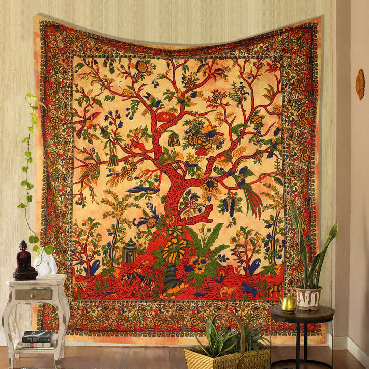 Olivenorma Green Tree Of Life Wall Hanging Psychedelic Tapestry