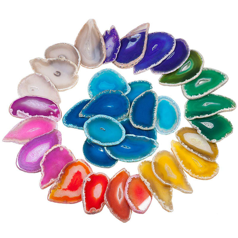 Olivenorma Natural Sliced Agate Gemstone Decoration - image 0