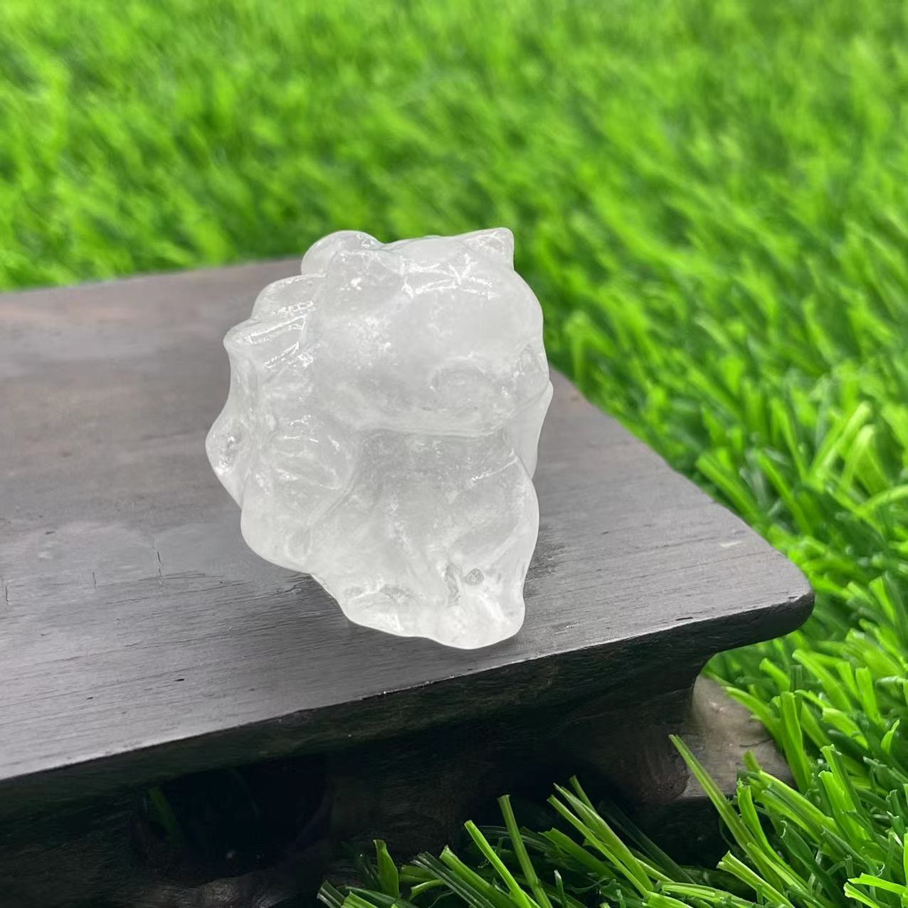 Olivenorma Natural Stone 3cm Nine Tailed Fox Gemstone Decoration - Clear Crystal - image 37