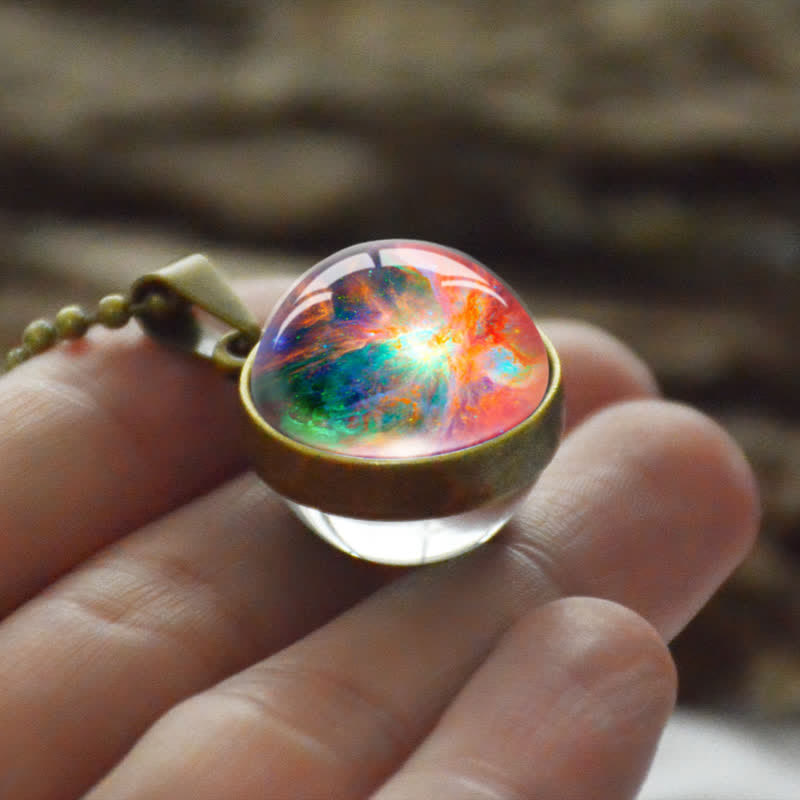 Three-dimensional Glass Ball Colorful Necklace