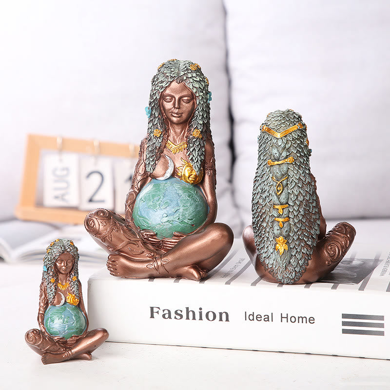 Olivenorma Resin Mother Earth Gaia Statue Ornament Decoration