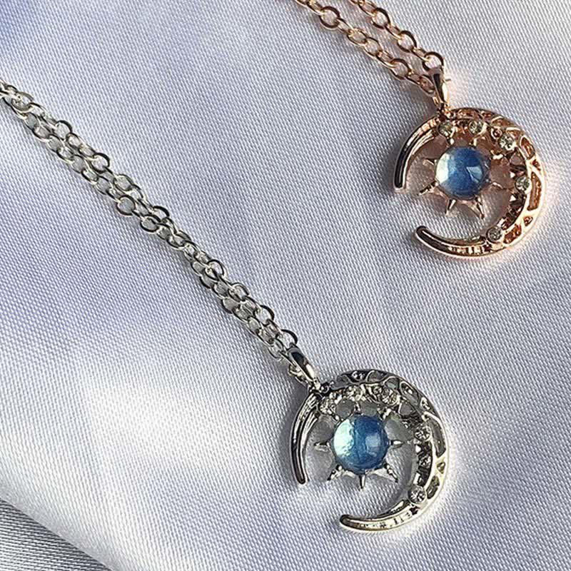 Olivenorma Celestial Dainty Moon Moonstone Necklace