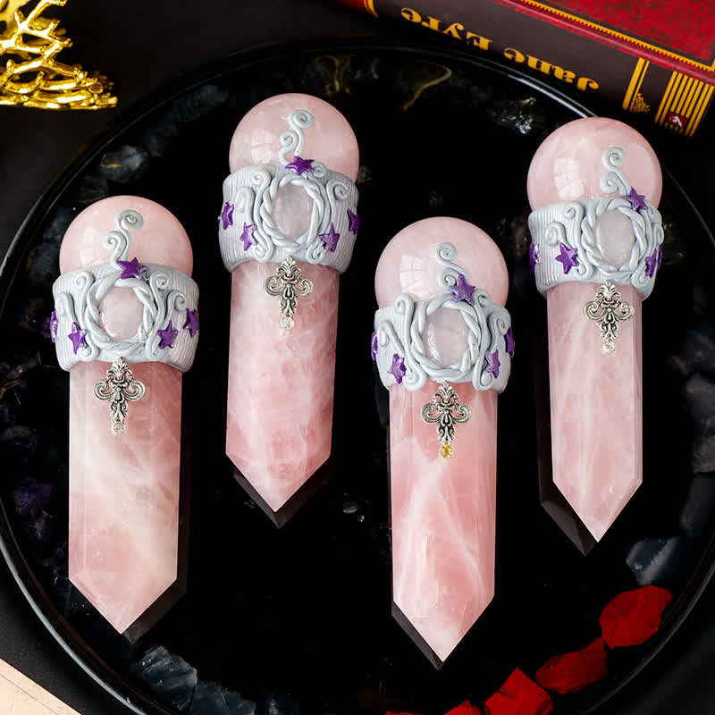 Olivenorma Natural Rose Quartz Crystal Wands