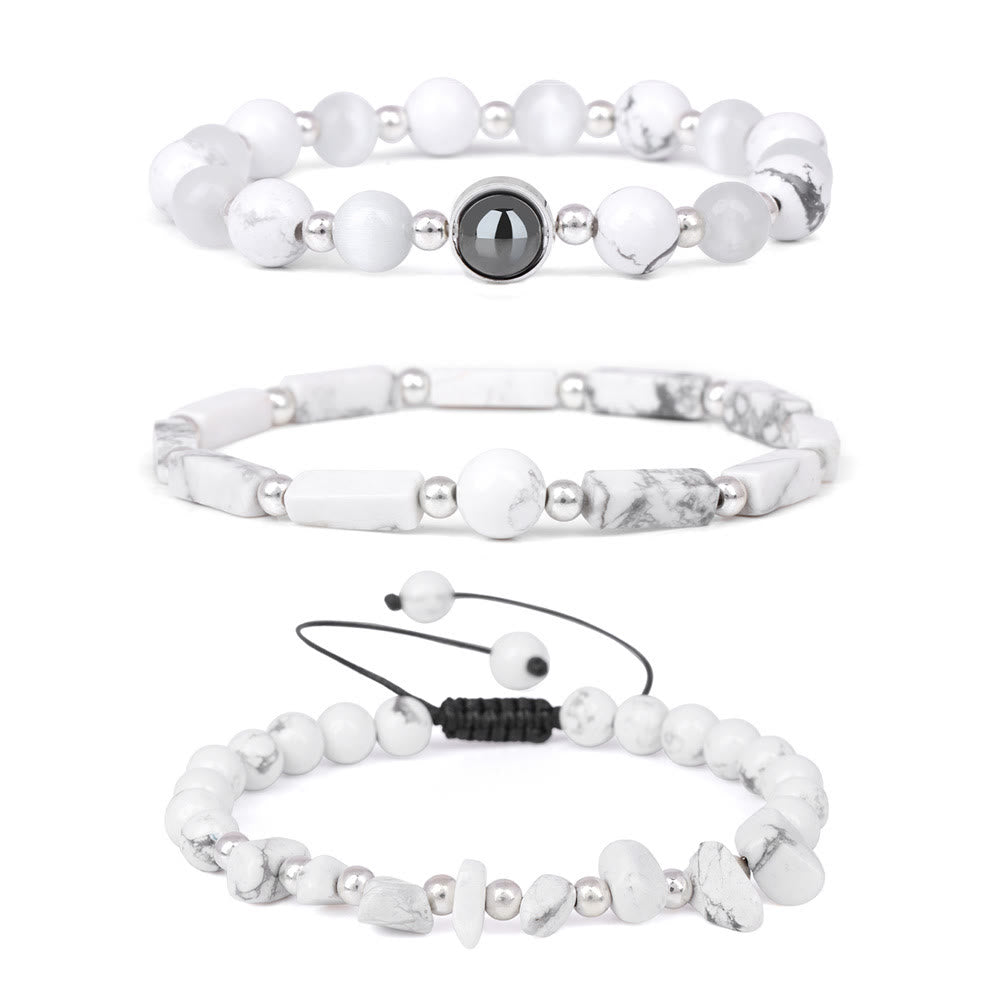 Olivenorma "Healing Wishes" Natural Crystal 3 Pieces Set Bracelet