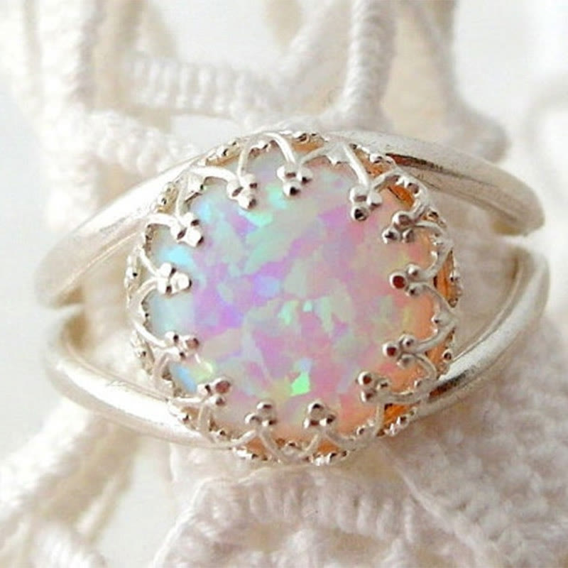 Olivenorma "Peace Energy" - Gold Plated Over 925 Sterling Silver Blue Opal Ring