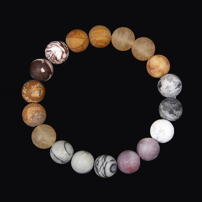 Olivenorma Frosted Natural 10mm Beads Planet Bracelet