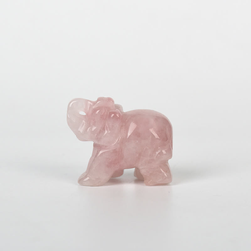 Olivenorma 1.5/2 Inches Carved Elephant Figurine Gemstone Decoration