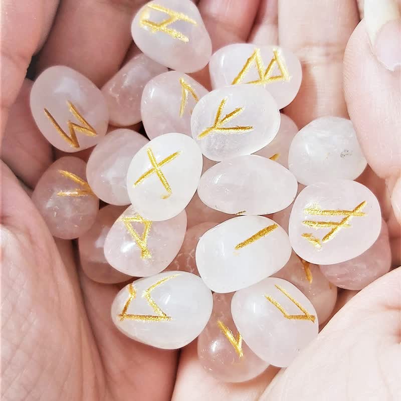 Olivenorma Rune Alphabet Carved Graphic Stone Balance Gemstone Decoration