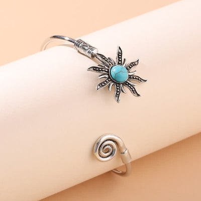 Retro Sunflower Turquoise Creative Bracelet