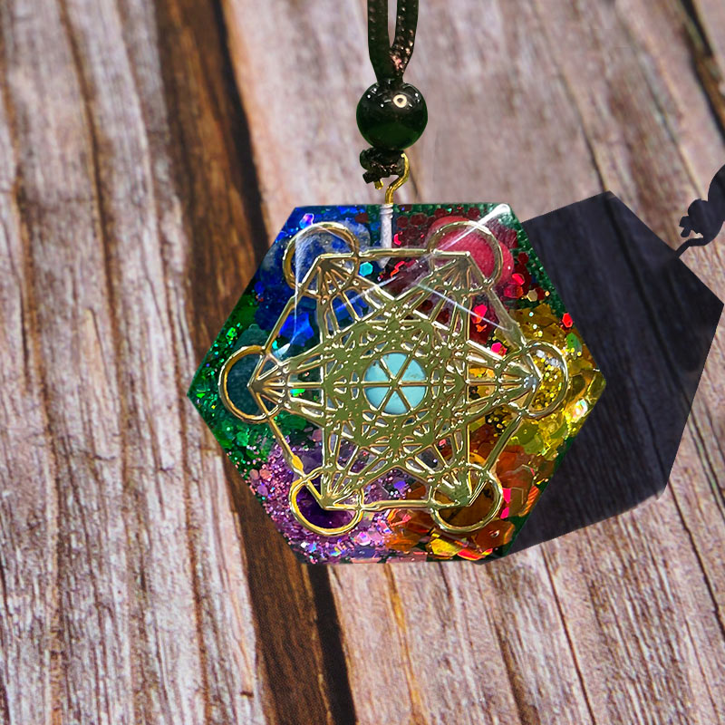 Olivenorma Chakra Metatron's Cube Symbol Meditation Necklace