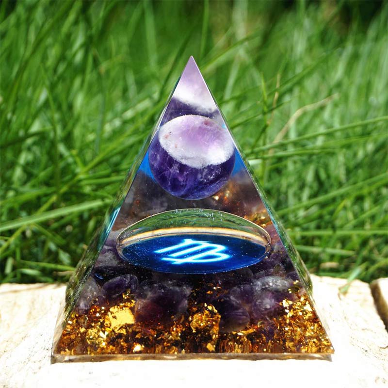 Olivenorma Amethyst Virgo Zodiac Orgone Pyramid