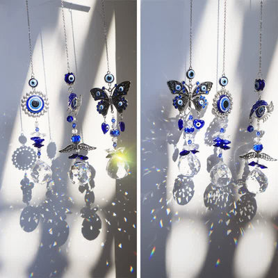 Blue Evil Eye Suncatcher Wind Chime