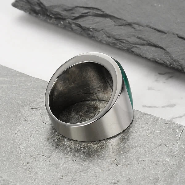 Olivenorma Natural Gemstone Titanium Steel Ring