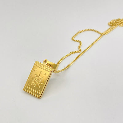 Olivenorma Tarot Card Carve Alloy Necklace