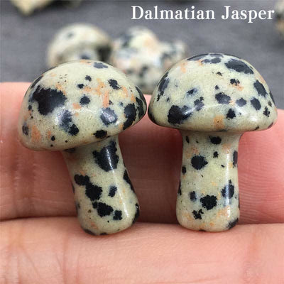 Olivenorma Natural Crystal Mini Mushroom Decoration  - Dalmatian Jasper - image 22