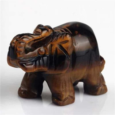 Olivenorma  Reiki Elephant Figurines Gemstone Decoration