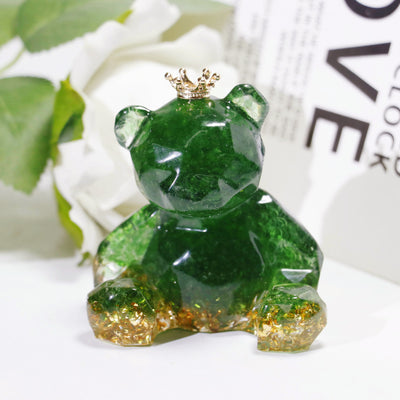 Olivenorma Crystal Gravel Resin Bear Ornament Gemstone Decoration