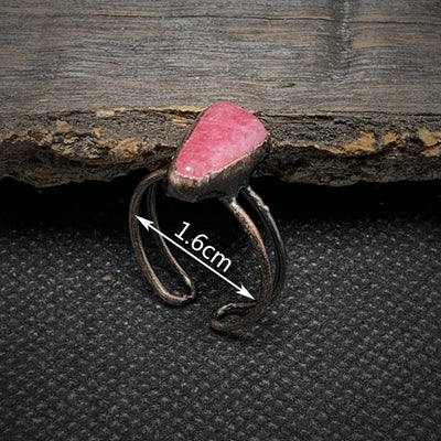 Olivenorma Natural Irregular Raw Stone Twelve Birthstone Adjustable Ring