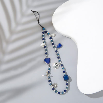 Olivenorma Crystal Pearl Drop Heart Shape Phone Strap - image 15