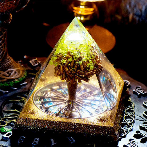 Olivenorma Tree Of Life Peridot Orgone Pyramid