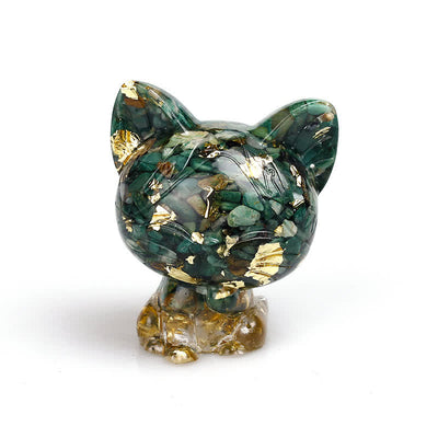 Olivenorma Natural Crystal Cat Gemstone Decoration