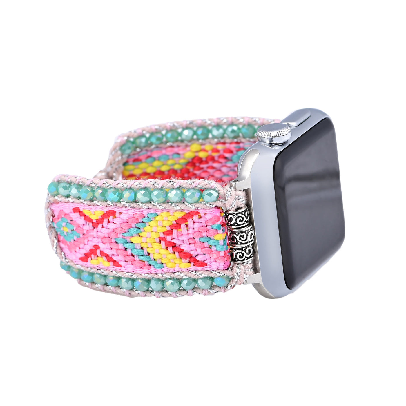 Olivenorma Amazonite Pink Nylon Braided Apple Watch Strap