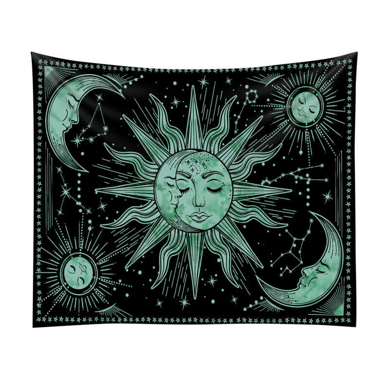 Olivenorma Sun And Moon Retro Art Yoga Wall Hanging Tapestry