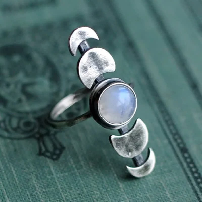 Olivenorma Crescent Moonstone Feminine Energy Ring