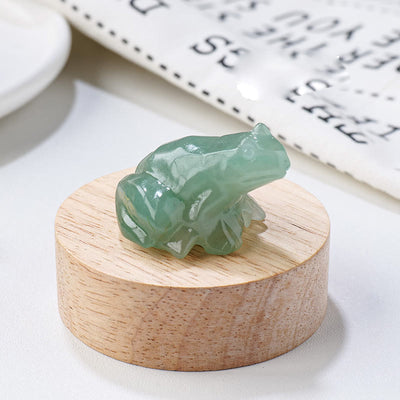 Olivenorma Natural Gemstone Carved Frog Statue Gemstone Decoration