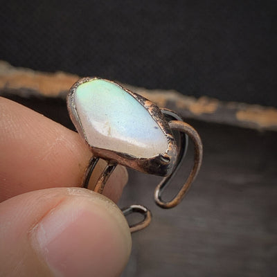 Olivenorma Natural Irregular Raw Stone Twelve Birthstone Adjustable Ring