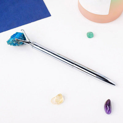 Olivenorma Raw Stone Manifestation Pen Gemstone Decoration - Blue Apatite - image 18