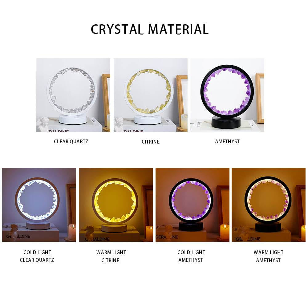 Natural Crystal Cluster Lamp Lights LED Decoration Rechargeable