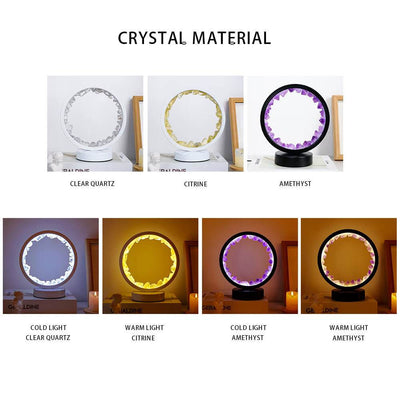 Natural Crystal Cluster Lamp Lights LED Decoration Rechargeable