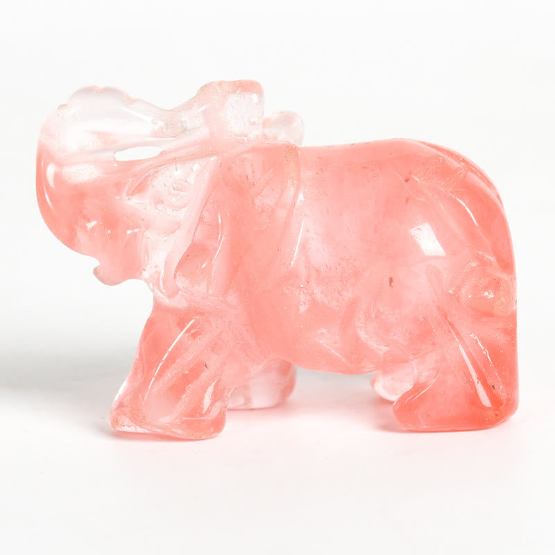 Olivenorma 1.5/2 Inches Carved Elephant Figurine Gemstone Decoration