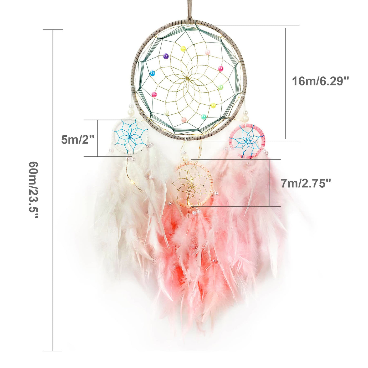 Olivenorma Indian Style Three Ring Feather Dream Catcher