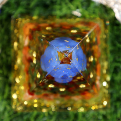 Carnelian Lapis Lazuli Mmushroom Orgone Pyramid