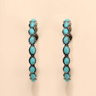 Olivenorma Natural Turquoise C Large Hoop Earrings