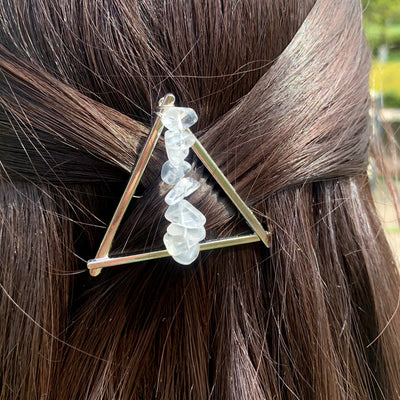 Olivenorma Crystal Triangle Gravel Geometric Hair Accessories Comb Hairpin