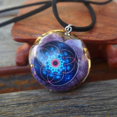 Olivenorma Natural Charoite Pendant Necklace