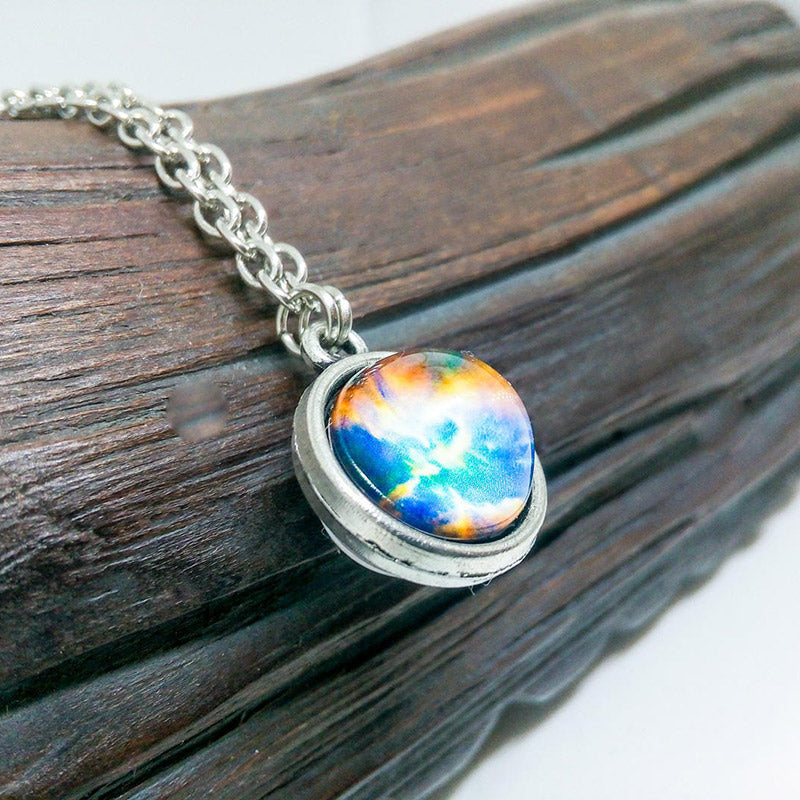 Glass Color Galaxy Space Necklace