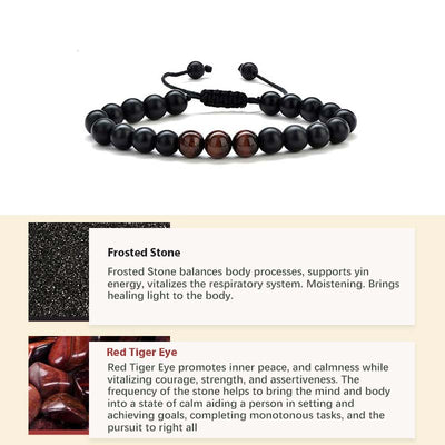 Natural Crystal Stone Healing Bracelet - Frosted Stone&Red Tiger Eye - image 11